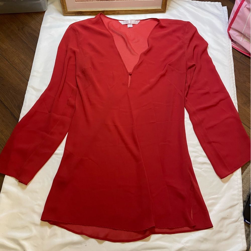 Victorias Secret size medium red sheer night shirt